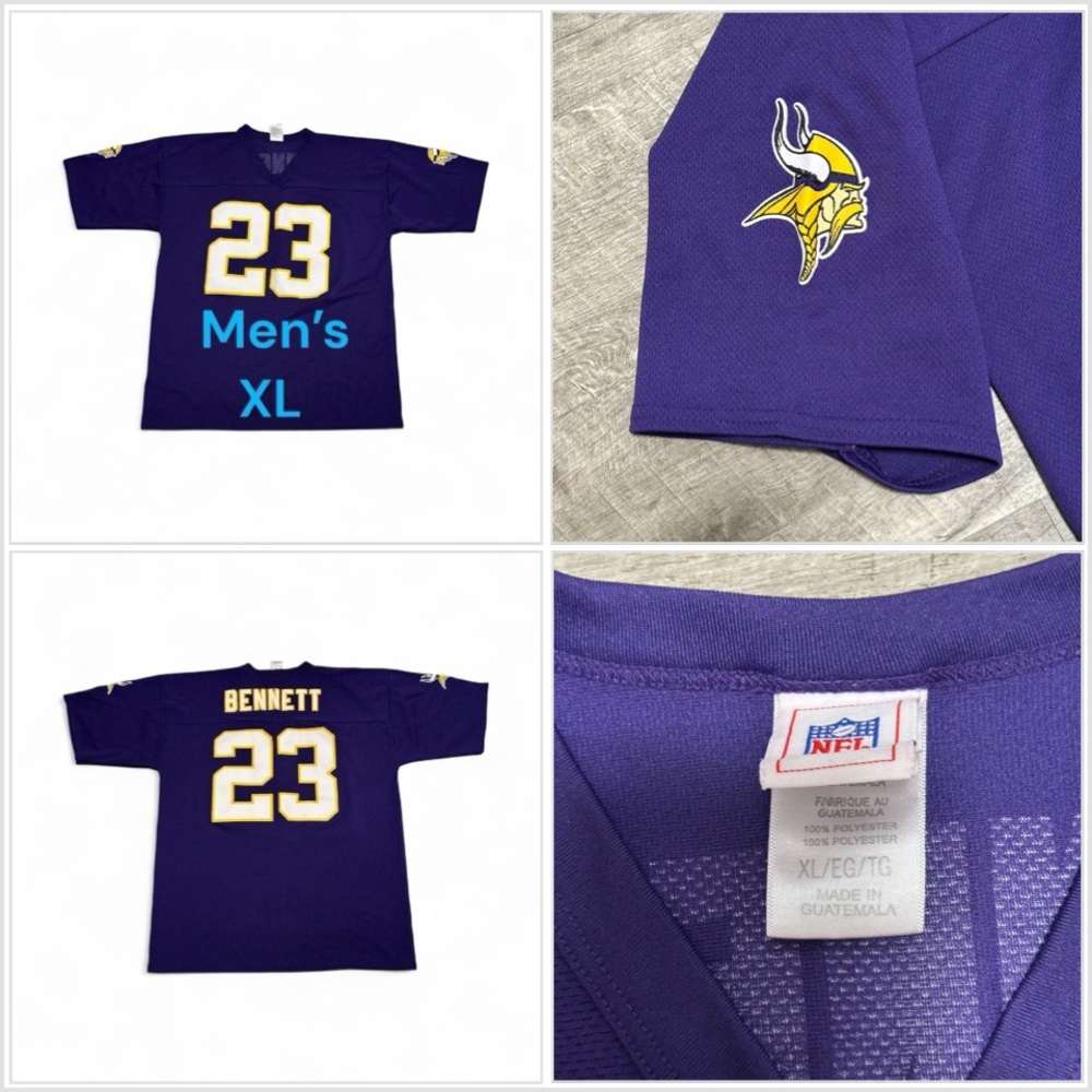 Men’s XL Minnesota Vikings Purple NFL Football Player Jersey 23 Michael Bennett